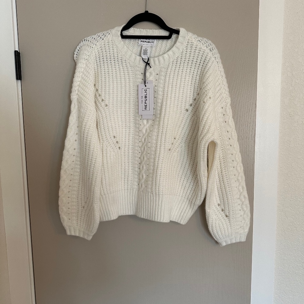 For the Republic Chunky Knit Sweater NWT
